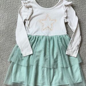 Tulle Dress Cat & Jack White and Mint Star Dress ruffle
